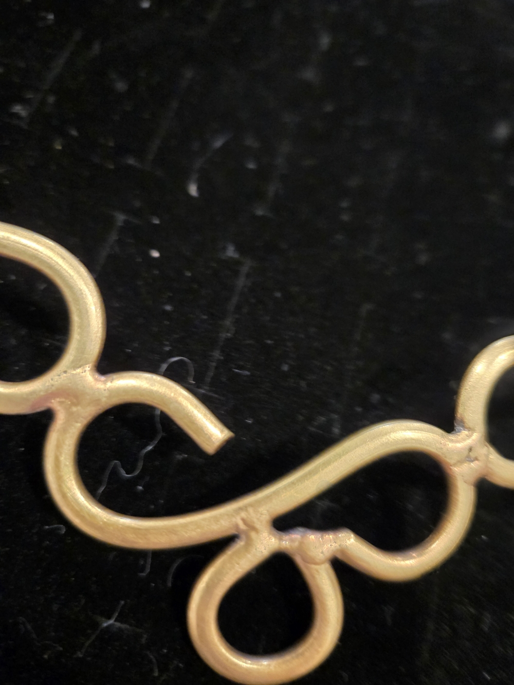 Gold Tone Sculptural Collar Necklace - Vintage Artisan Piece - Picture 2 of 10